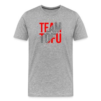 Design de tofu d'équipe - T-shirt bio Premium Homme - gris chiné - Devant - Damien (186cm)