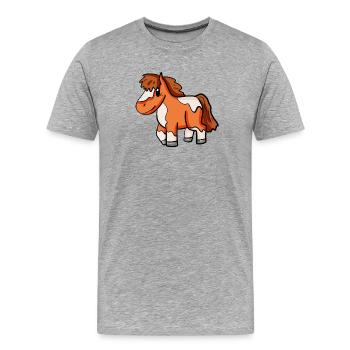 Cheval poney Shetland - T-shirt bio Premium Homme - gris chiné - Devant - Damien (186cm)