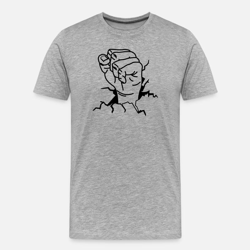 FAUST - Männer Premium Bio T-Shirt - Grau meliert
