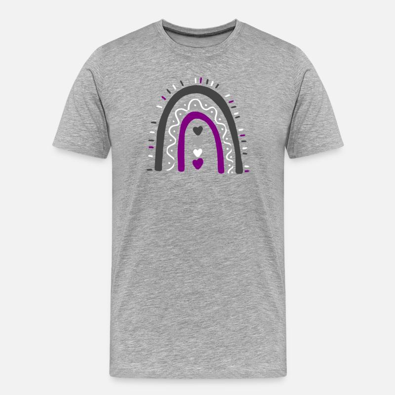 Asexuelle Boho Regenbogen Ace Pride - Männer Premium Bio T-Shirt - Grau meliert