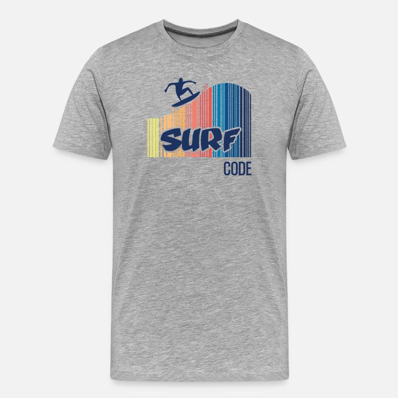 Surfcode - Männer Premium Bio T-Shirt - Grau meliert
