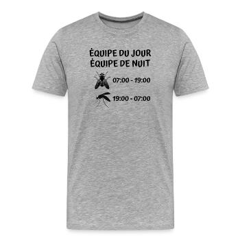 mouche, moustique - T-shirt bio Premium Homme - gris chiné - Devant - Damien (186cm)