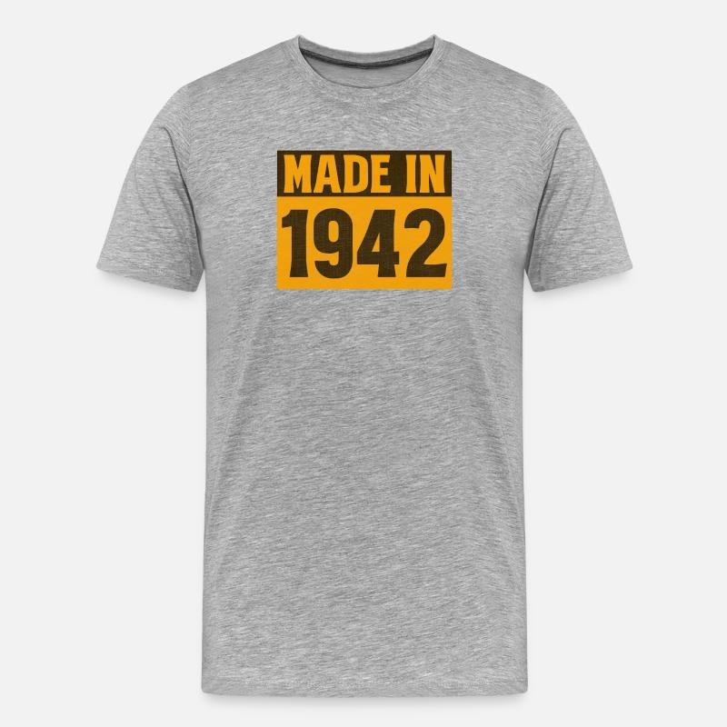 Made in 1942 Retro Shirt - Männer Premium Bio T-Shirt - Grau meliert