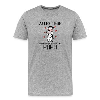 Vatertag - erster Vatertag - Männer Premium Bio T-Shirt - Grau meliert - Vorne - Damien (186cm)