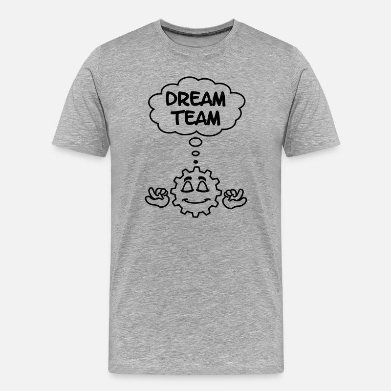 Dream-Team - Männer Premium Bio T-Shirt - Grau meliert