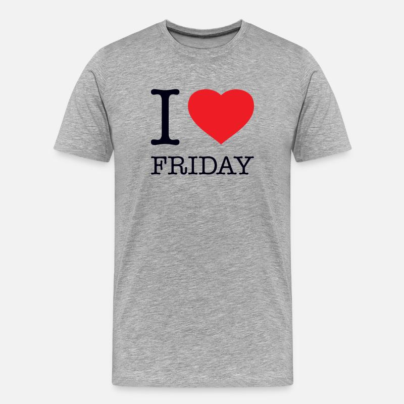 I LOVE FRIDAY - Männer Premium Bio T-Shirt - Grau meliert