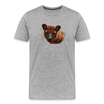 beliebte Tiergeschenke, Frettkatze, Carnivore - Männer Premium Bio T-Shirt - Grau meliert - Vorne - Damien (186cm)