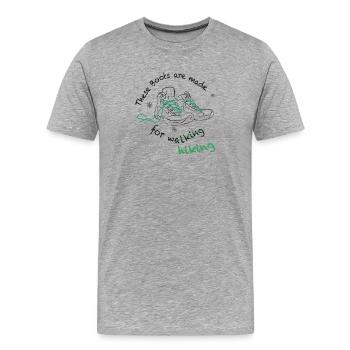 These boots are made for hiking! Mountain Hiking Boot - Men's Premium Organic T-Shirt - heather grey - Front - Damien (186cm)