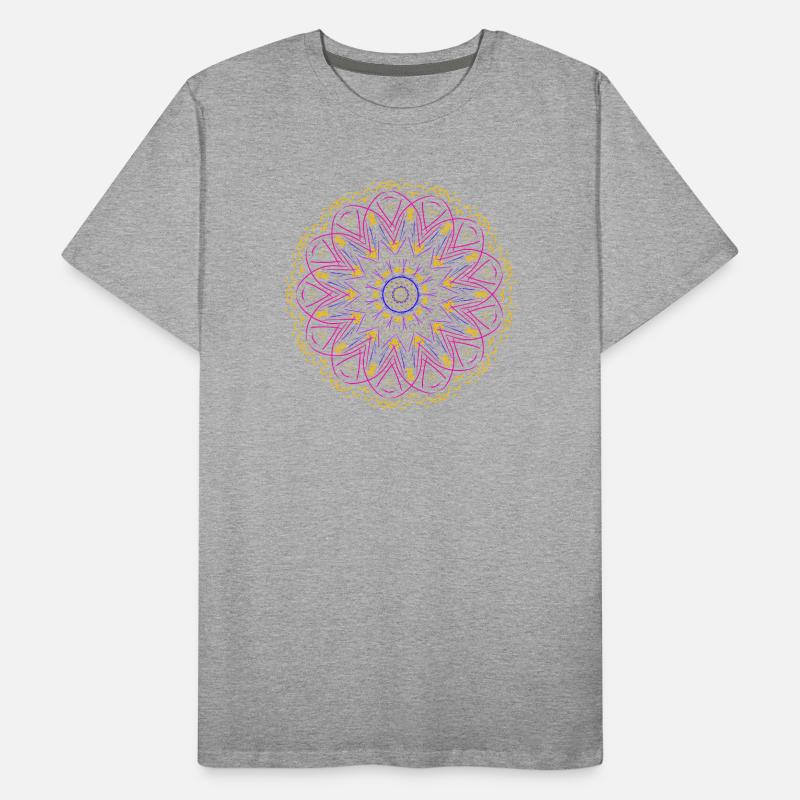Leuchtendes Mandala in Neonfarben Männer Premium Bio T-Shirt