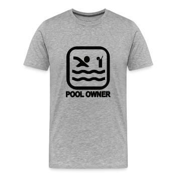 Propriétaire de piscine noir - T-shirt bio Premium Homme - gris chiné - Devant - Damien (186cm)