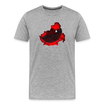 originelle Frauenmode, Fächer mit rosen - Männer Premium Bio T-Shirt - Grau meliert - Vorne - Damien (186cm)