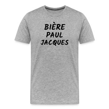 bière, buveur de bière, bière artisanale - T-shirt bio Premium Homme - gris chiné - Devant - Damien (186cm)