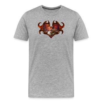 Belle sirène dans un monde fantastique merveilleux - T-shirt bio Premium Homme - gris chiné - Devant - Damien (186cm)