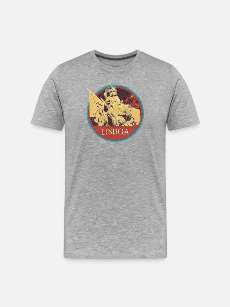 Lisbon Portugal, augusta street - Men's Premium Organic T-Shirt - heather grey