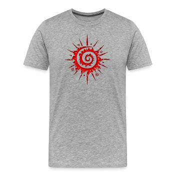 Sonne Feuerrad Sommer Mittsommer - Männer Premium Bio T-Shirt - Grau meliert - Vorne - Damien (186cm)
