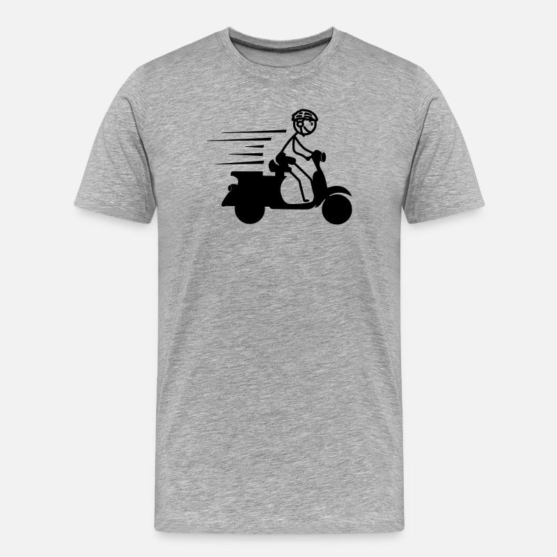 Roller mit Jungen-Strichmännchen - Männer Premium Bio T-Shirt - Grau meliert