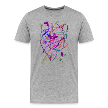 Abstrakt - Männer Premium Bio T-Shirt - Grau meliert - Vorne - Damien (186cm)