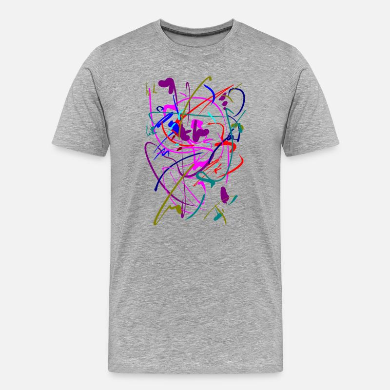 Abstrakt - Männer Premium Bio T-Shirt - Grau meliert