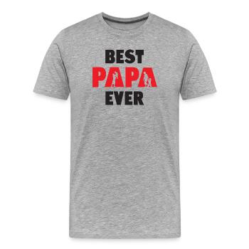 Best Papa Ever - Men's Premium Organic T-Shirt - heather grey - Front - Damien (186cm)