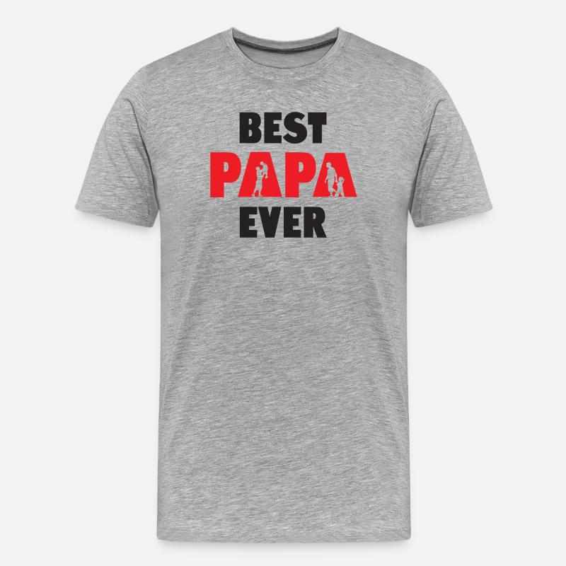 Bester Papa aller Zeiten - Männer Premium Bio T-Shirt - Grau meliert