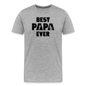Best Papa Ever - Men's Premium Organic T-Shirt - heather grey - Front - Damien (186cm)