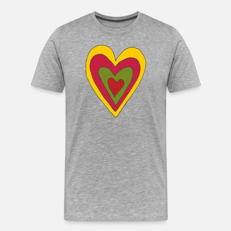 4herzen in einem - Männer Premium Bio T-Shirt - Grau meliert