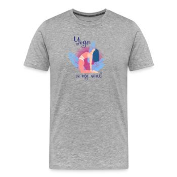 Yoga - T-shirt bio Premium Homme - gris chiné - Devant - Damien (186cm)