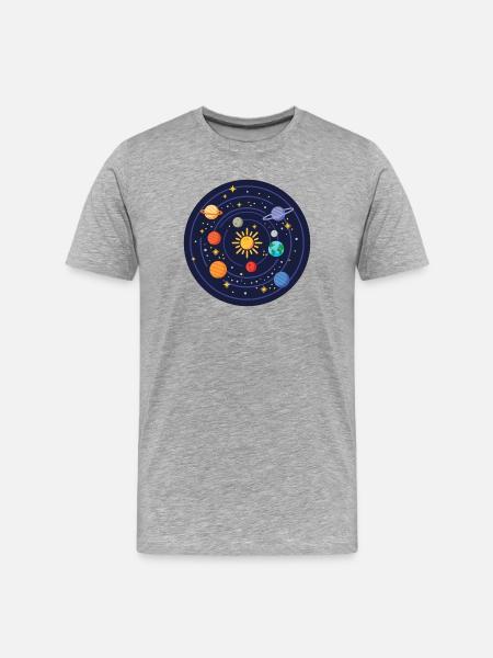 Solar System - Men's Premium Organic T-Shirt - heather grey