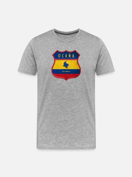 Écusson Ocaña Colombia - T-shirt bio Premium Homme - gris chiné