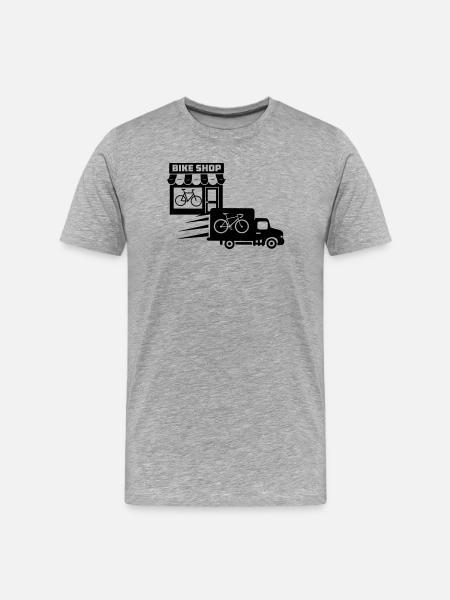 Fahrradgeschäft mit Lieferservice - Männer Premium Bio T-Shirt - Grau meliert