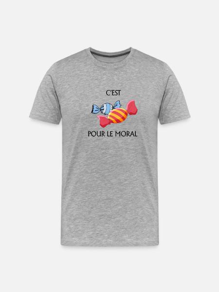 candy for morale - Men's Premium Organic T-Shirt - heather grey