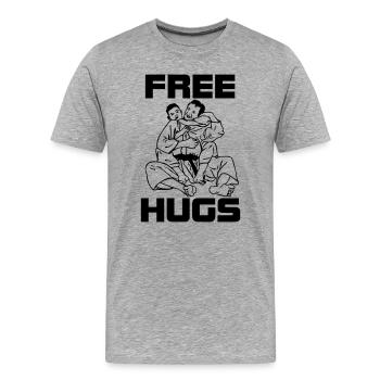 Free Hugs - Men's Premium Organic T-Shirt - heather grey - Front - Damien (186cm)