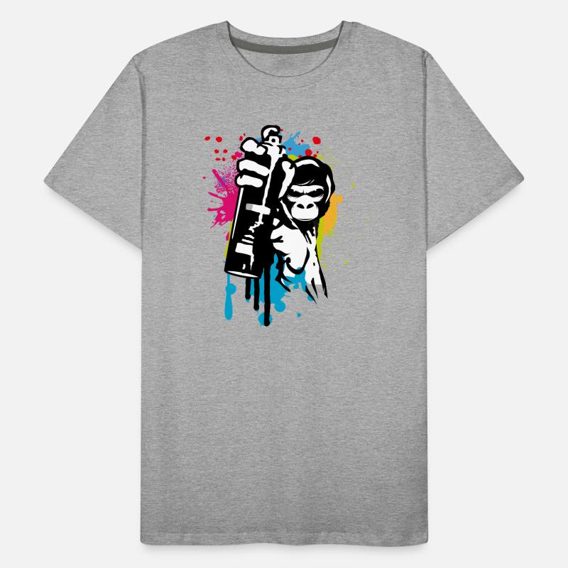 sprayer gorille d’art de rue cool dans le style graffiti T-shirt bio Premium Homme