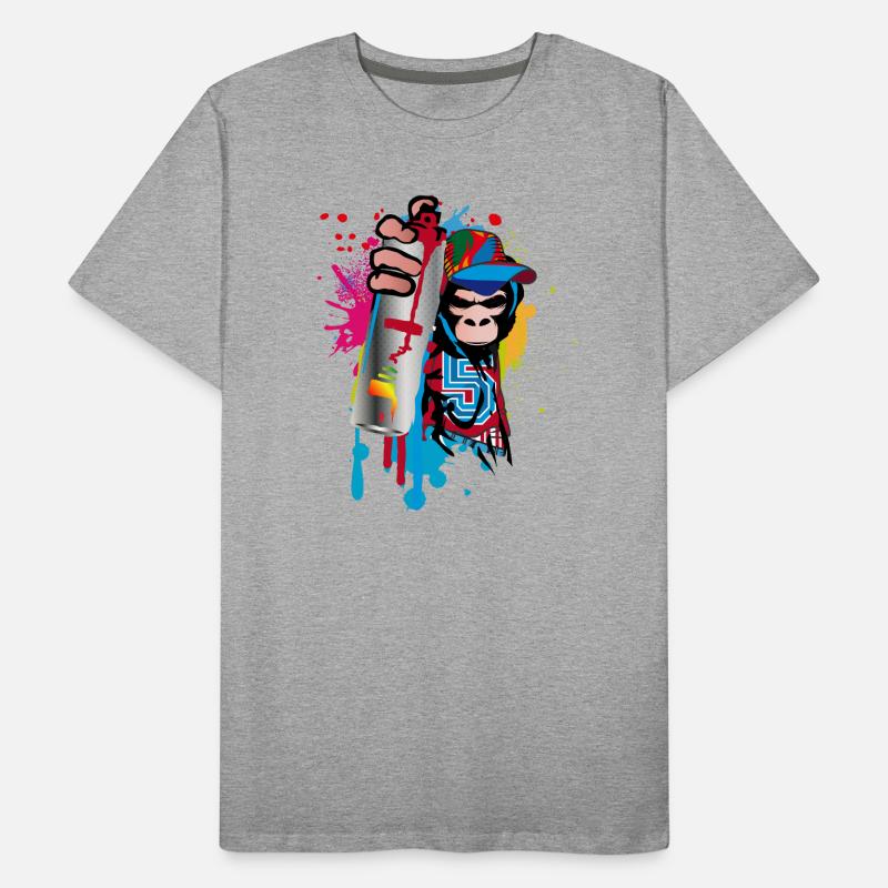 sprayer gorille d’art de rue cool dans le style graffiti T-shirt bio Premium Homme