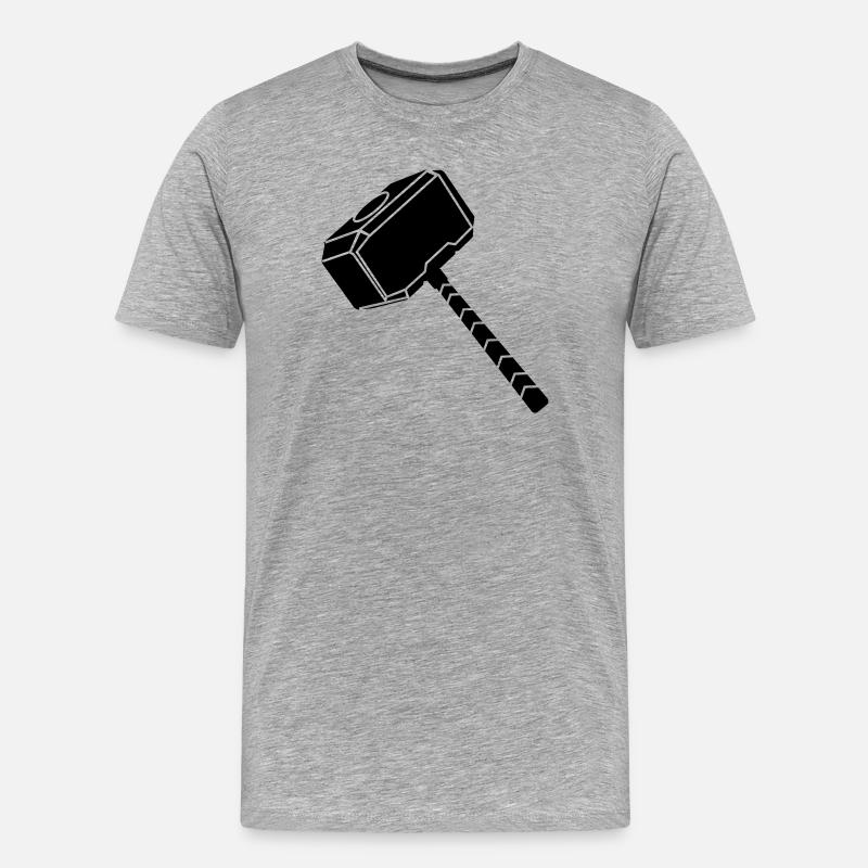 Thor-Hammer - Männer Premium Bio T-Shirt - Grau meliert