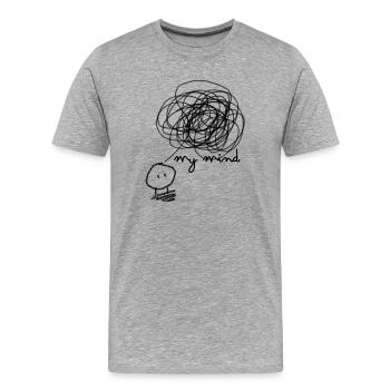 My mind - Men's Premium Organic T-Shirt - heather grey - Front - Damien (186cm)