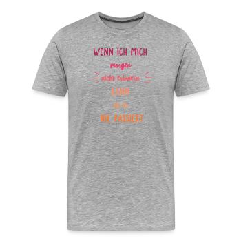 Alkohol Saufspruch Malle Party - Männer Premium Bio T-Shirt - Grau meliert - Vorne - Damien (186cm)