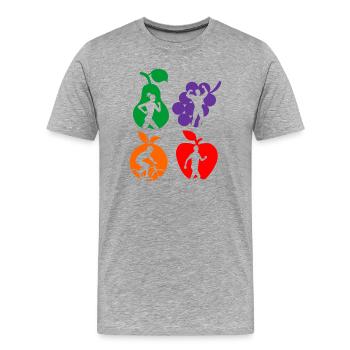 Healthy fruit healthy sports dietiste - Men's Premium Organic T-Shirt - heather grey - Front - Damien (186cm)