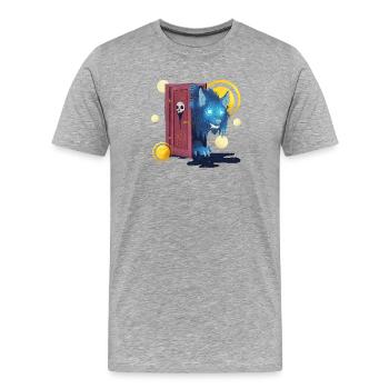 Blue Ink Spirits - Big Bad Wolf at the Door - Men's Premium Organic T-Shirt - heather grey - Front - Damien (186cm)
