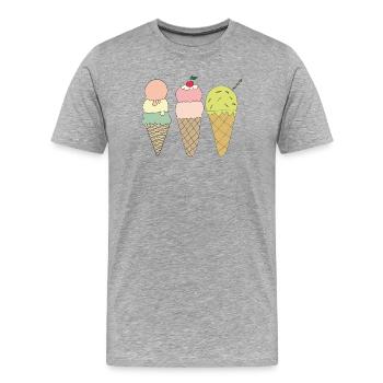 variations de glace - T-shirt bio Premium Homme - gris chiné - Devant - Damien (186cm)