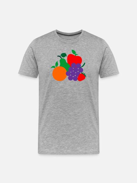 Fruit logo dietiste - Men's Premium Organic T-Shirt - heather grey