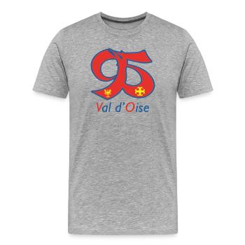 Val d'oise 95 - Männer Premium Bio T-Shirt - Grau meliert - Vorne - Damien (186cm)