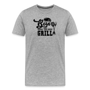 Abstraktes Farbenspiel auf Leinwand - Männer Premium Bio T-Shirt - Grau meliert - Vorne - Damien (186cm)