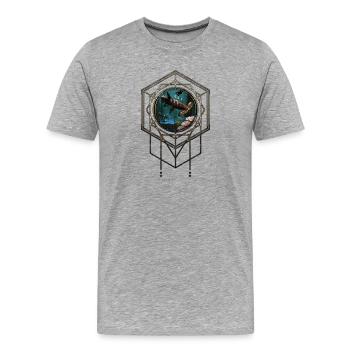 Awesome steampunk hammerhead shark - Men's Premium Organic T-Shirt - heather grey - Front - Damien (186cm)