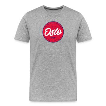 Oslo Norvège - T-shirt bio Premium Homme - gris chiné - Devant - Damien (186cm)