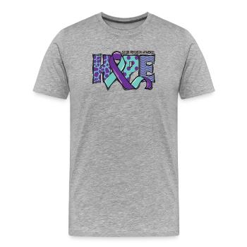 Hope Mental Health Message - Men's Premium Organic T-Shirt - heather grey - Front - Damien (186cm)