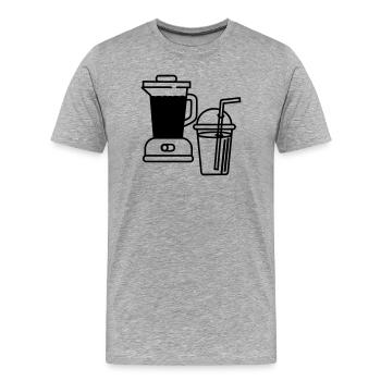 Mixeur et smoothie - T-shirt bio Premium Homme - gris chiné - Devant - Damien (186cm)