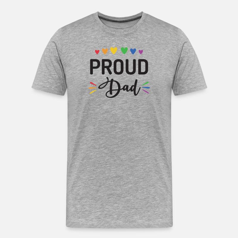 Stolzer Papa - Männer Premium Bio T-Shirt - Grau meliert