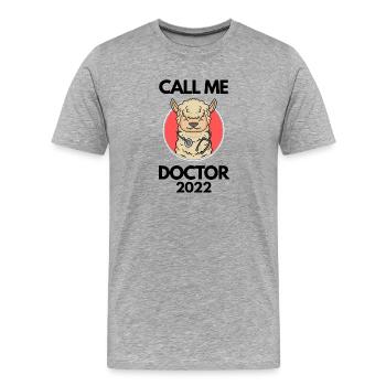 Doktorarbeit Promotion Doktortitel 2022 Doktor - Männer Premium Bio T-Shirt - Grau meliert - Vorne - Damien (186cm)