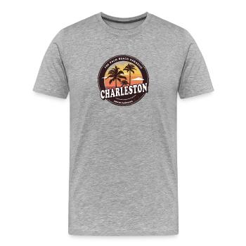 Charleston South Carolina Beach Design - Men's Premium Organic T-Shirt - heather grey - Front - Damien (186cm)